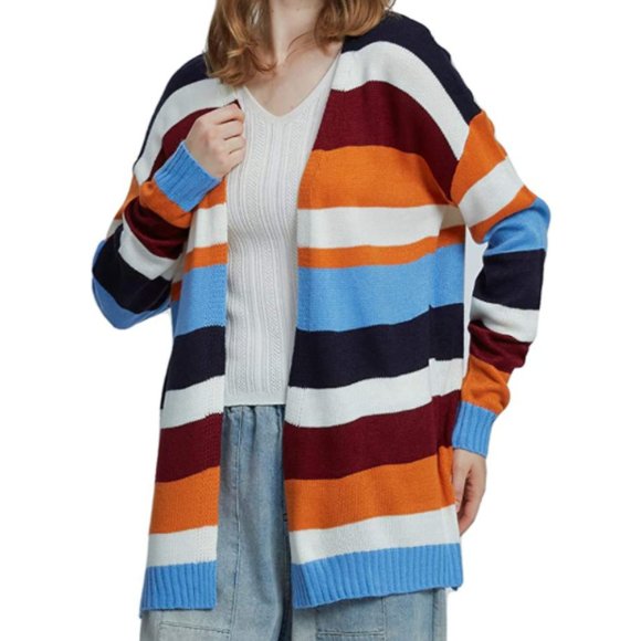 Sweaters - NWT Thick Knit Striped Oversized Cardigan Sweater